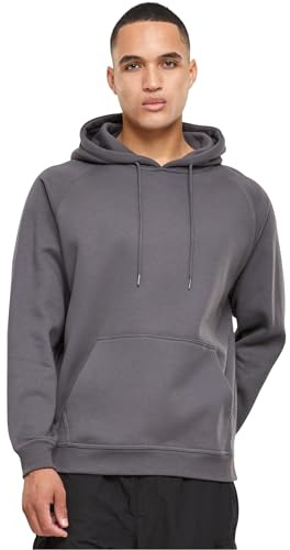Urban Classics Herren Blank Hoody – Locker Geschnittener Kapuzenpullover mit Kängurutasche und Verstellbarer Kapuze für Freizeit Alltag Sport und Streetwear,Darkshadow,4XL