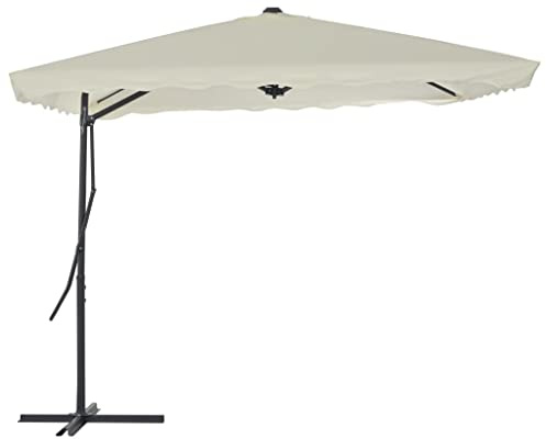 ZQQLVOO Brise-vue - Store latéral - Store de balcon - Brise-vue - Parasol avec mât en acier - 250 x 250 cm - Sable