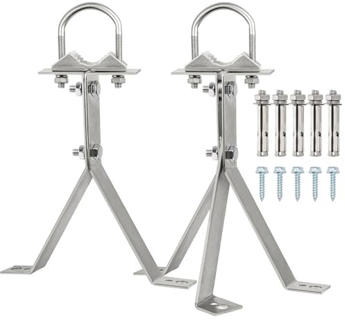 XRDS-RF Antenna Wall Mount 8 Inch Heavy-Duty Stand Off Wall Mast Mount Windproof Antenna Mounting Bracket for TV Antenna Mast ( 3-Leg + 2-Leg)