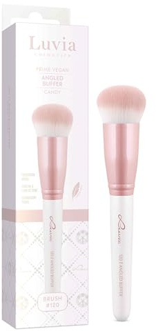 Professioneller Make-up Pinsel Luvia, Foundation Schminkpinsel, angeschrägter Buffer Pinsel, veganer Kosmetikpinsel, 120 // Angled Buffer - Candy