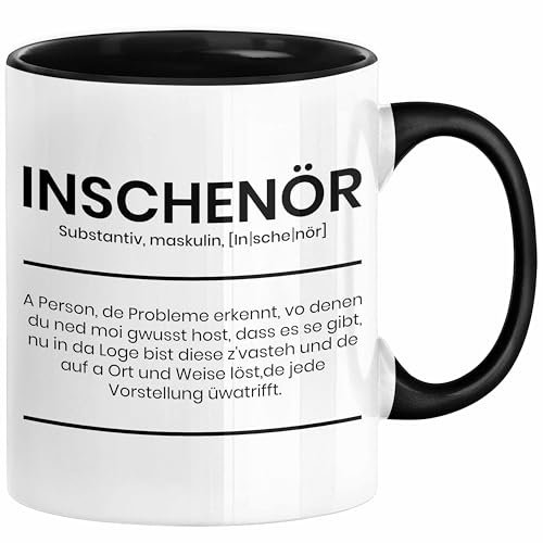 Trendation - Ingenieur Tasse Geschenk Ineschenör Geschenkidee Sprüche Ingenieurswesen Geschenkidee Definition (Schwarz)