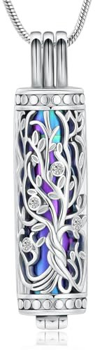 memorial jewelry Cylinder Cremation Jewelry Tree of Life Urn Ashes Necklace for Women Men Vial Cremation Ash Pendant Loved One