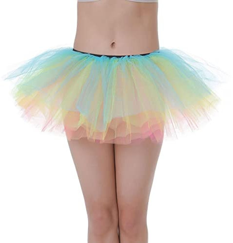 Haarschmuck Damen-Erwachsener, sexy, geschwollener Rock, 5-lagiger Kuchen-Tutu-Rock Coole Klamotten Für Jugendliche Mädchen (C, One Size)