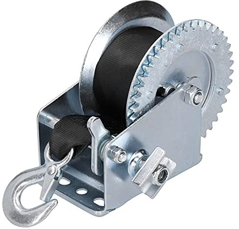 Cocoarm Treuil manuel 1200 lbs, treuil manuel très résistant avec 8 m en polyester, treuil manuel pour remorques de bateau, camions, pickups, caravane, atelier, garage