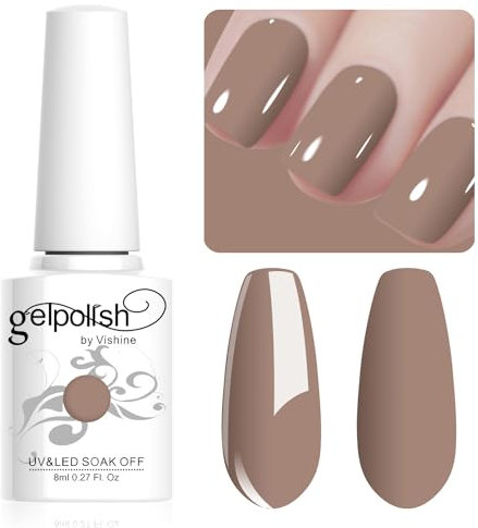 Vishine Gel Polish, 8ml Light Brown Soak Off UV LED Nail Art DIY Manicure for Girls Women #085