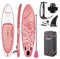FBSPORT Tavola da SUP Gonfiabile SUP, Stand Up Paddling Board, Stand Up Paddle Board Gonfiabile per Stand Up Paddling 15CM Spessore, Surf con Alluminio Regolabile SUP Paddle + Pompa(Flower Pink)