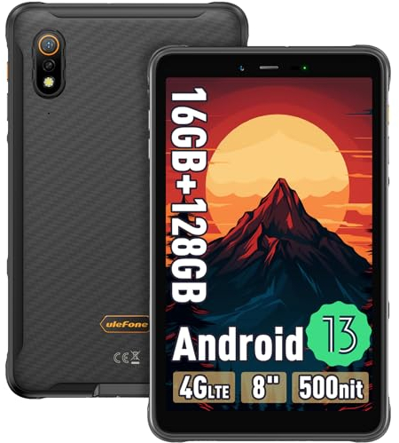 Ulefone Armor Pad Pro Outdoor Tablet 16GB+128GB/2TB SD, 48MP+32MP Kamera 7650mAh Octa-Core 8-Zoll Mini Tab Android 13 8 Gaming IP68 Stoßfest Wasserdicht 4G Dual SIM NFC/Fingerabdruck Face ID OTG GPS