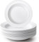 Willinglong 12 Pcs Plastic Plates 14 oz Pasta Bowls Wide Rim Deep Soup Plates White Salad Dishes for Dinner Wedding Party Supplies, 9 Inch, Fridge and Dishwasher Safe(Not Microwaveable)
