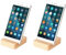 Orco 2 Pack Bamboo Tablet Stand Phone Pad Stand Double Slot Wooden Stand Wooden Tablet Stand Desktop Phone Stand Mobile Stand (2)