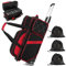 BOSSTIN Bowlingtaschen mit Rollen, sicherer Klettverschluss und Schuhfach (bis Größe 44), Roller mit mehreren Taschen, 3 Stück