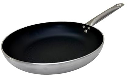 FMprofessional Sartén Plana Antiadherente 28 cm, Revestimiento Antiadherente ILAG Essential Doble Capa, Alta Conductividad Térmica, Ligera y Resistente a la Corrosión, 28x5,5 cm, 1 ud