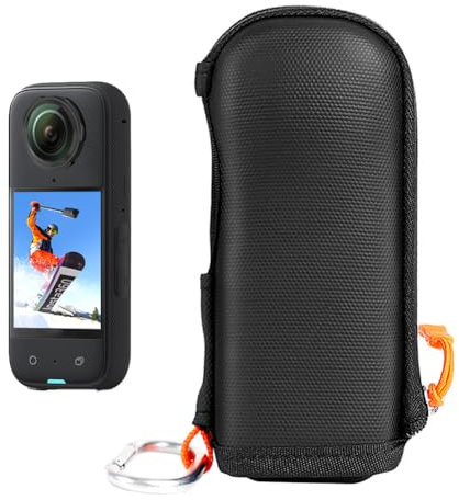 Generisch Tasche für INSTA360 X4 Professionell, Schutzhülle für INSTA360 X4 mit Haken, Kamera Case für INSTA360 x4, Schutzhülle für INSTA360 X4 Action-Kamera-Zubehör(Schwarz)