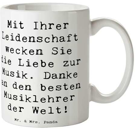Mr. & Mrs. Panda Tasse Spruch Musiklehrer Liebe - Geschenk, Rhythmen, Porzellantasse, Becher, Wertschätzung, Bedanken, Mühe, Kaffeetassen,