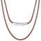HSWYFCJY Lederkette Herren 2mm Kunstleder Halskette Braun Verfügbar Damen Leder kette mit Verschluss Kautschuk Kette 66cm für DIY Anhänger Schmuck