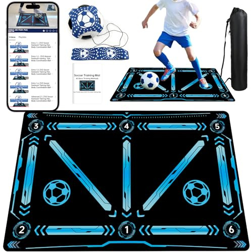 ZVD Fußball-Trainingsmatte, verbessert Kraft, Beweglichkeit und Koordination, rutschfest, geräuschlose Absorption, Fußball-Fußarbeit-Trainingsmatte