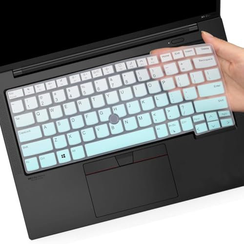 Keyboard Cover for Lenovo Thinkpad E14 Gen 5, Thinkpad T14 T14s Gen 4/3,L14 P14s Gen 3, ThinkPad X1 Yoga Gen 8/7, Thinkpad x1 Carbon Gen 11/10 14(Not Fit T14 L14 P14s Gen 2 1)-OmbreMint