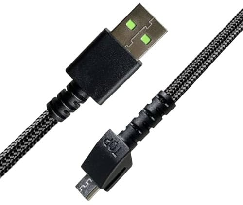 Mouse USB Charging Cable Compatible with Razer Naga Pro 20000 DPI,Razer DeathAdder V2 Pro,Razer Viper Ultimate, Razer Basilisk Ultimate,Razer Hyperspeed Lightest Cyberpunk 2077 Mouse USB Charger Cord