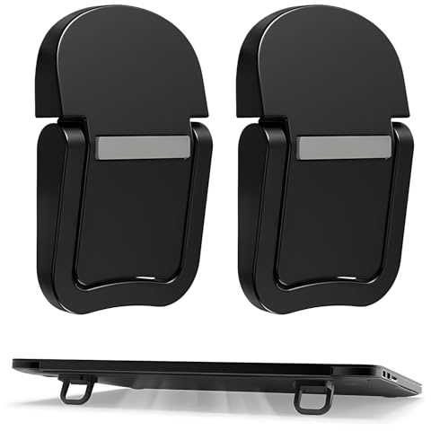 VLYX Portable Keyboard Riser, 2 PCS Foldable Laptop Feet with Anti-Slip Silicone Self-Adhesive Mini Laptop Stand Invisible Computer Keyboard Stand for Desk (Black)