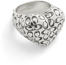 COACH Gepolsterter Cocktail Ring mit Herz für Damen Messing Kristall Ohne Edelsteine Messing Kristall Ohne Edelsteine, Messing, Kein Edelstein