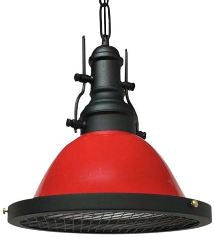 bamyum Turami Pendelleuchte Vintage Industrial Ø32 cm, Küchenlampe Hängend Vintage, Hängelampe Esstisch Wohnzimmer, Lampenschirm Hängelampe Esstisch, Pendelleuchte Rot, Küchenlampe Hängend