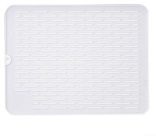 Silicone Dish Drying Mat for Your for Kitchen Non Slip Sink for Protection with Quick Cleaning Features (White )