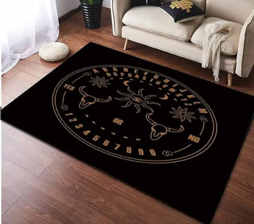 PASPRT Ouija Brett Teppich Für Wohnzimmer Wohnkultur Sofa Tisch Teppiche Schlafzimmer Nachttisch Fußpolster Bodenmatte Hexerei Teppiche 60X90Cm