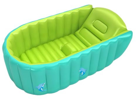 🚗 Badewanne für Kleinkinder, Babybadewanne - Aufblasbare Reisebadewanne für Kleinkinder mit Pumpe, Antikollision, ergonomisches Design, dickes Material, unverzichtbares Baby für