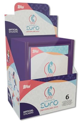 Topps UEFA Damen Euro 2025 Sticker Kollektion - Full Box - 50 Frauen Euro Sticker Pakete pro Box (300 Aufkleber)
