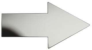 Hinweisschild Pfeil Edelstahl selbstklebend – Wegweiser für WC, Büro, Empfang, Treppe – Richtungspfeil zum Kleben – in zwei Größen– Made in Germany (Poliert)