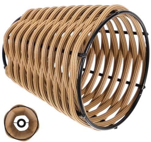CLISPEED Boho Miniaturlampenschirm aus Gewebtem Rattan Dekorativer Lampenschirm für Innenräume Handgefertigt Leicht und Kompakt für Wohnzimmer Schlafzimmer Restaurants