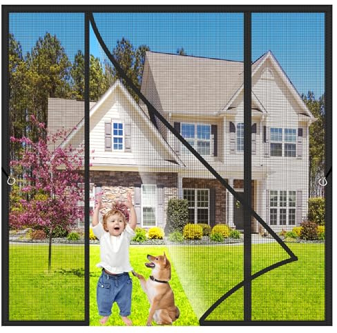 Doppia Apertura Laterale Zanzariera Magnetica Porta Nero 310x210cm Protezione dagli Insetti Zanzariera Chiusura Automatica Adsorbimento Magnetico Rete per Bambini E Animali Domestici