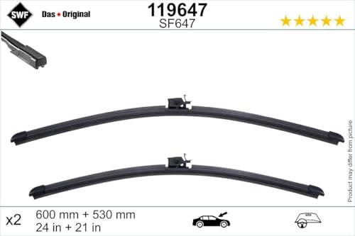 SWF Das Original Set mit 2 Flachbalkenwischern SF647 - Vorne - 600 mm / 530 mm - Originalersatz - 119647