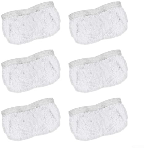 6 Pack Microfiber Mop Cloth Replacement Pads Compatible with Polti Vaporetto 100 Steam Mop Series - Reusable Cleaning Cloths with Scrubbing Strips