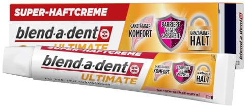Blend-a-dent Ultimate Haftcreme, 40g | 3in1 für Zahnprothesen: Krümelschutz, Starker Halt Und Komfort, Geschmacksneutral