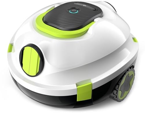 Robot Nettoyeur de Piscine sans Fil | Aspirateur de Piscine Automatique, 120 Min d'autonomie, Auto-Stationnement & Ultra Léger | Robot pour Piscine Hors-Sol ou Enterrée à Fond Plat jusqu'à 110 m²(BL)