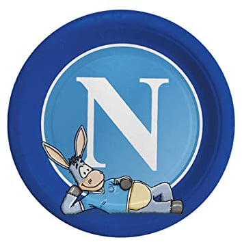 8 Piatti per festa licenza ufficiale SSC Napoli logo Napoli diametro 24 cm 66000