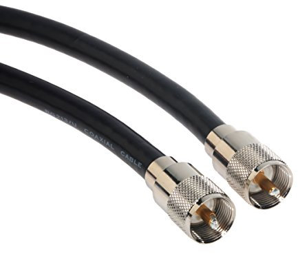 AMPHENOL CO-213UHFMX20-005 Cavo coassiale nero RG213 UHF PL-259, 50 Ohm, maschio-maschio, 5'