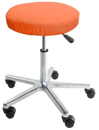 Dukal | Bezug für Hocker aus Frottee | Maße Ø 28-35 cm | Farbe: orange