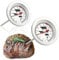 com-four® 2x Bratenthermometer aus Edelstahl - analoges Fleischthermometer bis 120 °C - Grillthermometer - Fleischnadel - 10 cm (002 Stück)