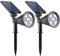 Set mit 2 runden, eingelassenen oder geprägten weißen LED-Solarstrahlern aus Edelstahl DECKY ∅12cm