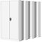 Jan Nowak 4er Set Aktenschrank C001H Büroschrank Metallschrank Stahlschrank Werkzeugschrank Stahlblech Pulverbeschichtet Flügeltürschrank Abschließbar 195 cm x 90 cm x 40 cm (weiß/weiß)