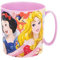 Theonoi, Tazza in plastica con manico, da 350 ml, con motivo a scelta tra: Minnie / principesse / Frozen / PawPatrol, senza BPA, adatta per il forno a microonde principessa