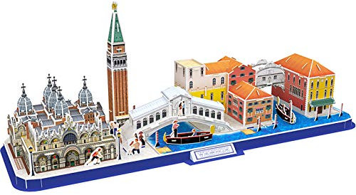 CubicFun 3D Jigsaw Puzzle Venice City Skyline Puzzle DIY Building Model Kits Souvenir Gift for adults and kids, Italy San Marco Basilica and Tower, Grand Canal,St. Mark's Square 126 Pieces