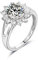Bishilin Hochzeit Ring Damen 750 Weißgold Halo Blume Moissanit Verlobungsring für Frauen Trauringe mit Diamant Gr.54 (17.2)