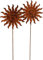 Bornhöft 2er Set Gartenstecker Sonne 20cm x 60cm Metall Rost Gartendeko