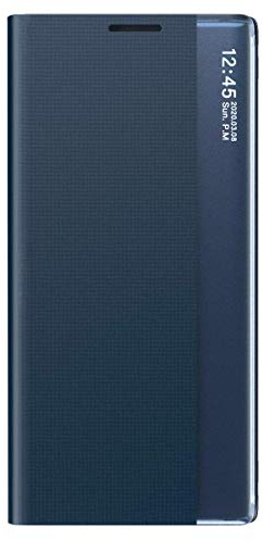 TANYO Smart View Cover per Samsung Galaxy Note 20 Ultra (5G / 4G), Prime Custodia a libro con display trasparente finestra, elegante specchio Flip Case Cover con supporto pieghevole - Blu marino