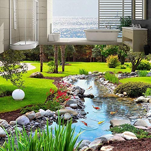 Papel Tapiz Fotográfico Personalizado 3D Park Creek Piedra Baldosa Pintura Mural Sala De Estar Pvc Adhesivo Impermeable Papel Tapiz 3D-250x175 CM