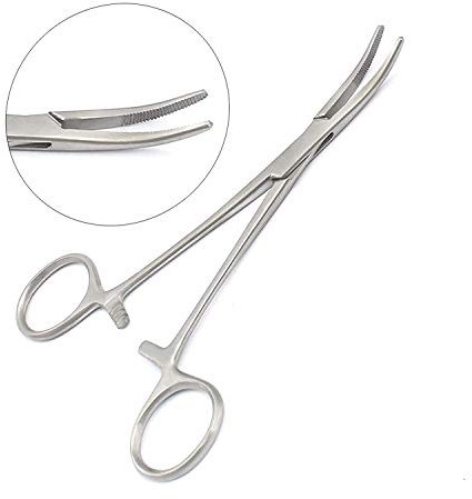 Kelly Pet Governare Hemostat, Toelettatore, Pulitore per Capelli Orecchie per Cani, Pinze Veterinarie 14,5 CM (Curva)
