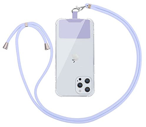 Vauki Cordino per Telefono Universale Tracolla per Cellulare Regolabile Collana Nylon Catena per Cellulare e Patch Telefono per Maggior Parte Smartphone iPhone Samsung Huawei Xiaomi, Viola 1