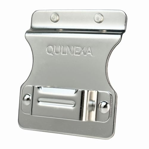 QULNEXA Maßbandhalter für Gürtel, Lederband, Werkzeug, Maßband, Leder, Maßband, Gürtelclip, Tape Hoster Silber